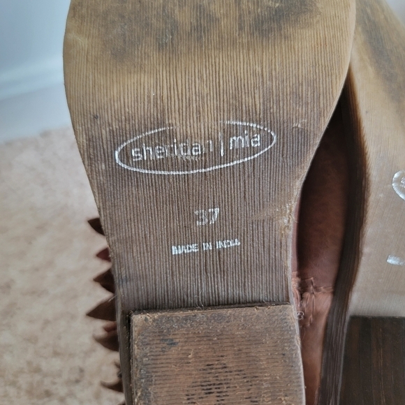 Anthropologie Sheridan Mia SIENNA LEATHER FRINGE BOOTIE - DARK TAN - Picture 6 of 8